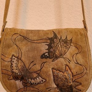 Emily Ann Crossbody Painted 🦋 leather Purse